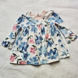 Burt's Bees Baby Organic Cotton Watercolor Florals Dress/Top, size 3-6m